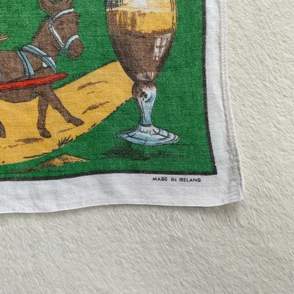 Vintage Irish Coffee Recipe Linen Tea Towel Made in Ireland Pure Linen